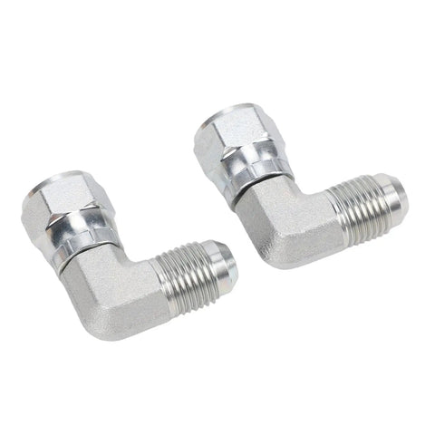 Rock Solid 3/8 Inch 90 Degree Hydraulic Fittings Featuring 37 Degree Flare Male to 90 Degree Female Elbow Adapter for High Pressure SAE J514 Systems Built From Carbon Steel Heavy Duty Gear for Ag Machinery Runs Smooth and Holds Zero Leaks Today, 3/8 in steel elbows