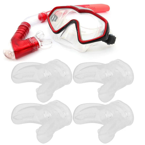 4 Pack Silicone Mouthpiece For Scuba Regulator Replacement, Built Tough Comfort Bite, Fits Most Regulators, snorkel mask set