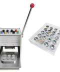 Pro Grade Coffee Capsule Sealer Machine With 2 Or 6 Hole Electric Capping For 37mm 50mm And 54mm Cups, machine and tray