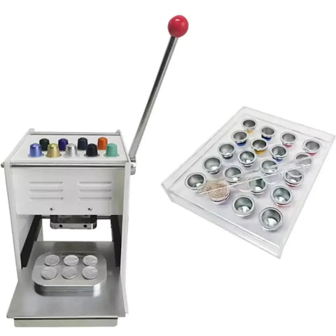 Pro Grade Coffee Capsule Sealer Machine With 2 Or 6 Hole Electric Capping For 37mm 50mm And 54mm Cups, machine and tray