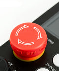 Beefy Cnc Handwheel Offline Controller With Lcd Screen And Manual Pulse Generator, G Code Compatible Plug And Play Setup For Router Engraver And Milling Machines, Slick Precision Control No Drama Assembly close-up of red control knob on device.