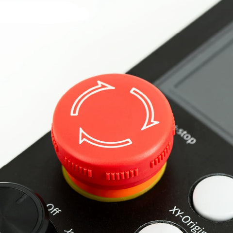 Beefy Cnc Handwheel Offline Controller With Lcd Screen And Manual Pulse Generator, G Code Compatible Plug And Play Setup For Router Engraver And Milling Machines, Slick Precision Control No Drama Assembly close-up of red control knob on device.