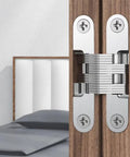 Two Pack Concealed Hinges With 180 Degree Opening For Cabinets And Doors, Heavy Duty Zinc Alloy Hidden Door Hinges, Easy Install