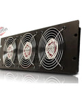 UltraQuiet Edition 3U Rackmount Cooling Fan System With Triple Exhaust Fans for studio gear and DJ PA amps, side view