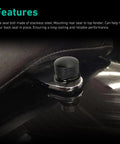 Close-up of Knurled Aluminum Rear Seat Bolt Kit With Screws And Nuts For Harley Davidson Touring Sportster Softail Dyna 1996-2024 Black Finish