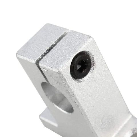 Rock Solid Linear Rail Shaft Support Brackets Kit 2 Pack Vertical Optical Axis Holders For Electronics Guide Rods Drive Shafts And Pillars Low Friction High Strength Stable Mounts, close-up aluminum bracket