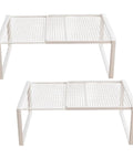 Closet Shelf Organizer Metal Storage Rack For Home Wardrobes Space Saving Solution Industrial Iron Frame shown in white.