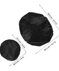 Heavy Duty Waterproof Bike Rack Cover With 60 Liters Rain Protection To Keep Treasures Dry On Outdoor Adventures And Sudden Showers For Most Bikes. black waterproof bike rack cover, 50 cm and 48.5 cm size shown