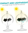 Solar Power Crookes Radiometer Glass Windmill Vane Sunlight Energy Meter Toy For Office, Home, School Hands On Science Learning Demonstration Tool Kit display