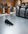 Rugged Rubber Grommet Kit For Automotive Wiring Harnesses And Wire Bundles Fits Three Eighths To One Inch Wires Durable Black Seals For DIY Install And Vehicle Cabling That Works Like A Charm. black rubber grommet shown on workbench