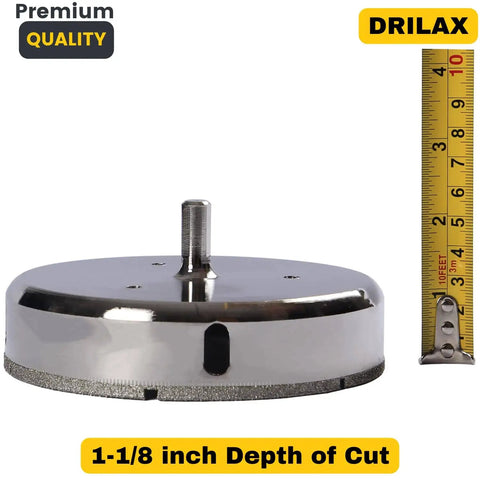 5 Inch Diamond Hole Saw Drill Bit For Porcelain Tile Granite Glass And Ceramic Heavy Duty Steel Core Cutter Side View