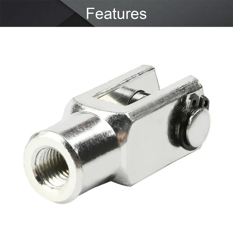 Two Pack Air Cylinder Rod Clevis End Y Connector 52mm Length M10x1.25 Female Thread Iron Heavy Duty Joint For Pneumatic Cylinders Linkage Easy Install And Durable Performance, silver iron clevis end connector