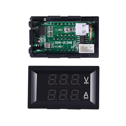 2-Pack 0.28 Inch LED Voltmeter Ammeter Dual Display Digital Multimeter component view with circuit board and screen