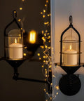 Six Pack Flameless Pillar Candles With 3D Flame, Battery-Operated Real Wax LED Votive Candle in decorative holder