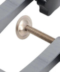 Close-up of 20mm Solid Hold Down Clamp With Hella Tough Grip And Fast Acting Gear Lock showing stainless steel screw detail.