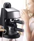 Compact Semi Automatic Espresso Machine With 5 Bar Pressure And Removable Milk Frother For Creamy Latte Cappuccino, brewing espresso.
