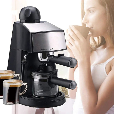 Compact Semi Automatic Espresso Machine With 5 Bar Pressure And Removable Milk Frother For Creamy Latte Cappuccino, brewing espresso.