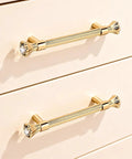 Gold Cabinet Pulls 4 Pack Crystal Dresser Drawer Handles Zinc Alloy 3.78 Inch Center To Center Modern Kitchen And Bathroom Hardware