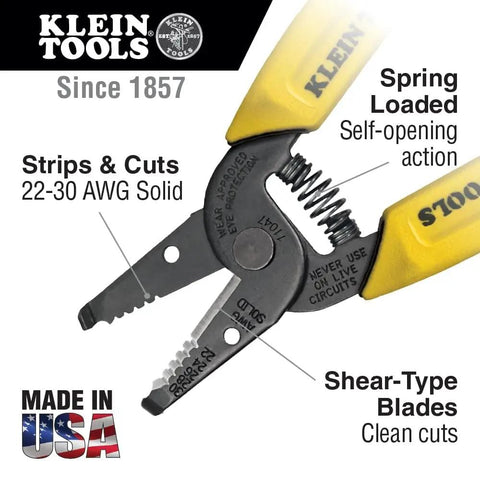 Compact Lightweight Wire Stripper And Cutter For Stranded And Solid Wires 10 To 20 AWG Stranded And 12 To 22 AWG Solid