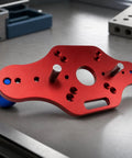 Heavy Duty Trimming Machine Bottom Plate For Woodcraft, anodized metal router base, contoured design, central opening.