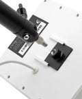 Close-up of One Quarter Inch Threaded Mount Adapter for Ring Solar Panel installation on white panel with black socket
