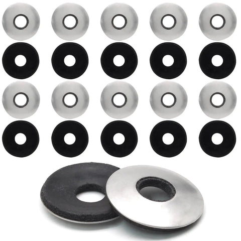 100 Pack Bonded Sealing Washers Crafted From Heavy Duty 304 Stainless Steel And Flexible EPDM Rubber in assorted sizes.