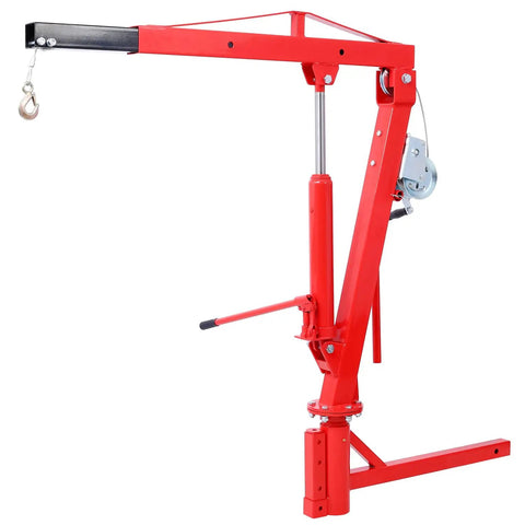 Heavy Duty Hydraulic Jib Crane With Hitch Mount Lift For Pickup Trucks And Pwc Boats Features Rock Solid Steel Frame and a hand crank.