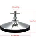 Adjustable Game Table Leveling Feet Pack Of 4 With Threaded Posts And Securing Nuts, Wide Base Leg Levelers For Stable, Wobble Free Gaming Tables On Uneven Floors. 15.5cm round chrome foot with 1.2cm threaded post