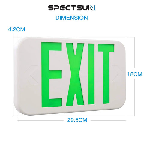 LED Exit Sign Double Face With Battery Backup Emergency Lights Red And Green Letters UL Certified 120V 277V Universal