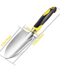 Stainless Steel Heavy Duty Garden Trowel Shovel With Soft Rubberized Non Slip Ergonomic Handle for digging and planting.