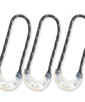 Glow In The Dark Zipper Pull Replacement Nylon 3 Pack U Shape Grey For Backpacks Clothing And Any Zippered Gear