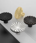Oil Rubbed Bronze Cabinet Knob Set 10 Pack For Kitchen Cabinets Drawers And Dresser 1.45 Inch Diameter, four knobs displayed on a surface.