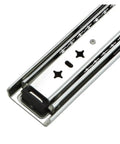 Built To Last Heavy Duty Drawer Slide With Lock-In And Lock-Out Bottom Mounted Concealed Design For Under-Drawer Install Durable Professional Grade Hardware Delivering Smooth Reliable Drawer Operation, metal drawer slide close-up