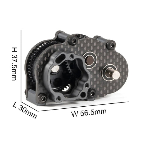 Carbon Fiber OD 3 Transmission Overdrive Gearbox 18.6 Front OD For 1 To 10 RC Crawler LCG Chassis with CNC Aluminum Motor Mount