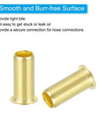 Close-up of brass compression inserts kit 25 piece 8mm OD by 6mm ID tube fittings showing smooth surface and secure connection.