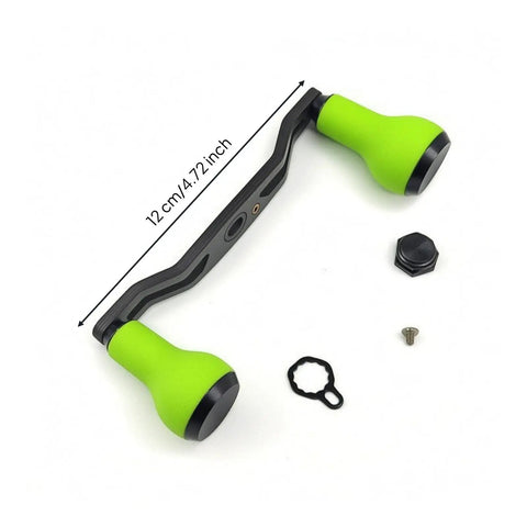 Upgrade Your Gear With This Carbon Fiber Fishing Reel Handle Crank Featuring Double Ergonomic Curved TPE Knobs For Superior Non Slip Grip On Any Baitcasting Setup Perfect For Pond Fishing Adventures, 12 cm
