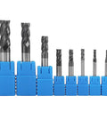 8 Piece Carbide End Mill Set 2 to 12 mm Tungsten Steel Milling Cutters High Speed Tool Kit for Metalworking and DIY Machining