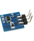 Capacitive Touch Sensor Switch Module TTP223 Digital Touch Button Board, five-pack for prototyping, blue circuit board, side view