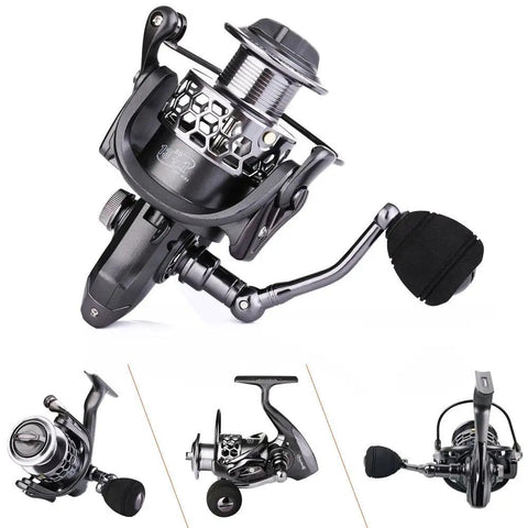 Lightweight Ultra Smooth Aluminum Spinning Fishing Reel With Graphite Spool And 13 Ball Bearings CNC Aluminum Handle Brass Gears