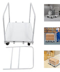 Heavy Duty Platform Cart That Feels Like a Workhorse, Steel Frame With Detachable Base, 2000 Lbs Capacity, Four Double Bearing Casters With 360 Degree Spin, Two Lockable Wheels, Smooth Maneuvering For Warehouse And Shop Floor, white steel cart