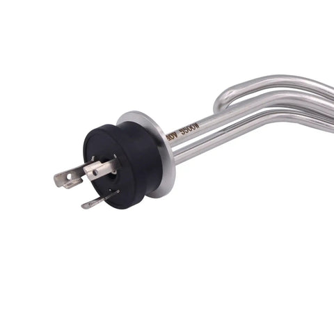 Close-up of 240V 5500W Stainless Steel Immersion Water Heater With Tri Clamp Ripple Heating Element and L6-30 plug