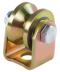 V Groove Caster 1.25 Inch Wheel With Bracket For Inverted Track Suitable For Sliding And Rolling Gates, shown in close-up view.