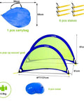 Two Pack Pop Up 4Ft Soccer Goals for Kids, Easy Setup, Portable Backyard Training Nets with 8 Field Cones and Stakes