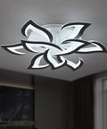 Modern LED Square Dimmable Ceiling Light Fixture With Remote Control White Acrylic Metal Flush Mount Chandelier unique petal design