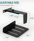 No Drill Necessary Heavy Duty Under Desk PC Mount Rock Solid CPU Holder For Standing Desk Electric Workstation adjustable size bracket dimensions