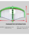 Inflatable Windsurf Wing With Tear Resistant Nylon, Full Shape Air Retention For Windsurfing, Wing Foil, Kitesurfing, And Snow Skiing, green, size 348cm x 134cm shown.