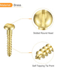 Brass Wood Screws M1.6 x 12mm Self Tapping Slotted Round Head for Woodworking Durable Corrosion Resistant Fasteners 25 Pack
