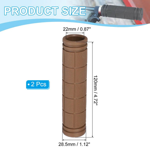 Brown Non Slip Bike Handlebar Grips Set 4.72 Inch Length Rubber Grips for BMX MTB Cruiser Scooter Mountain Folding Bikes 2 Pack