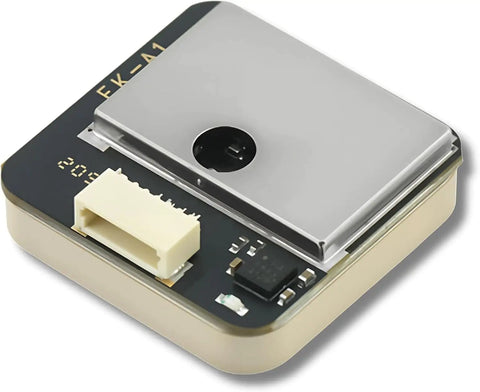 Next Gen GPS Module For Drones And Robotics With 10 Hz Update Rate And M10 Chip, metallic casing, compact design, top view.