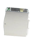 Heavy Duty 480W Din Rail Power Supply Delivering A Rock Solid 48V 10A Output for industrial control panels, metal housing, front view.